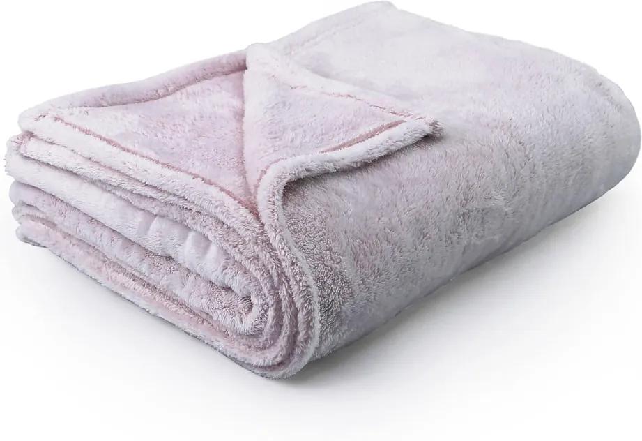 Fluff Powderpink világos rózsaszín mikroszálas takaró, 220 x 240 cm - DecoKing