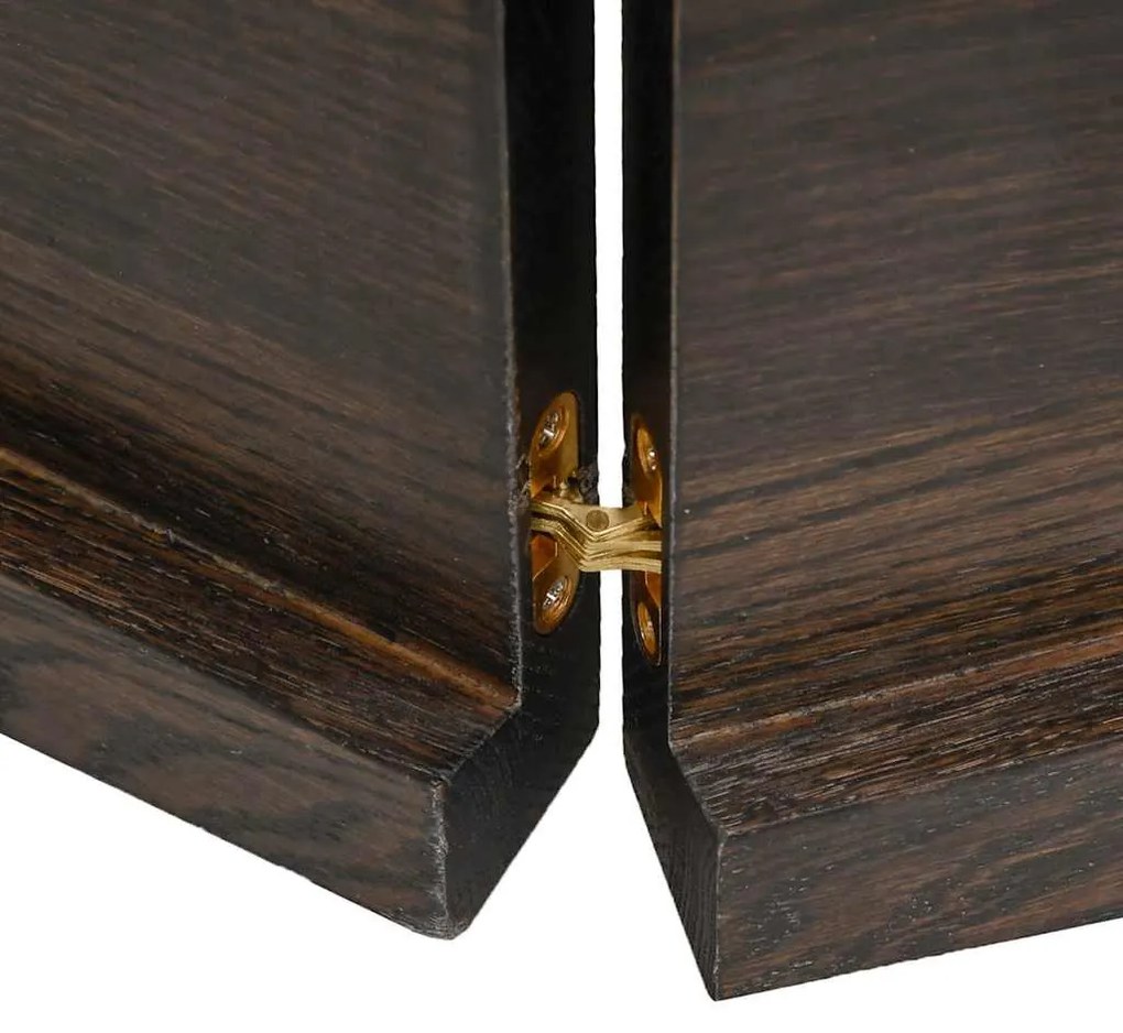 sötétbarna kezelt tömör fa fürdőszobai pult 140x40x(2-4) cm