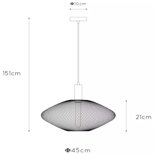 Lucide 21423/45/02 - Csillár zsinóron MESH 1xE27/40W/230V