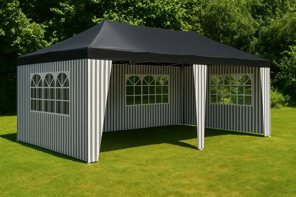 Kerti sátor cipzáras rendszerrel és oldalfalakkal 3 x 6 cm