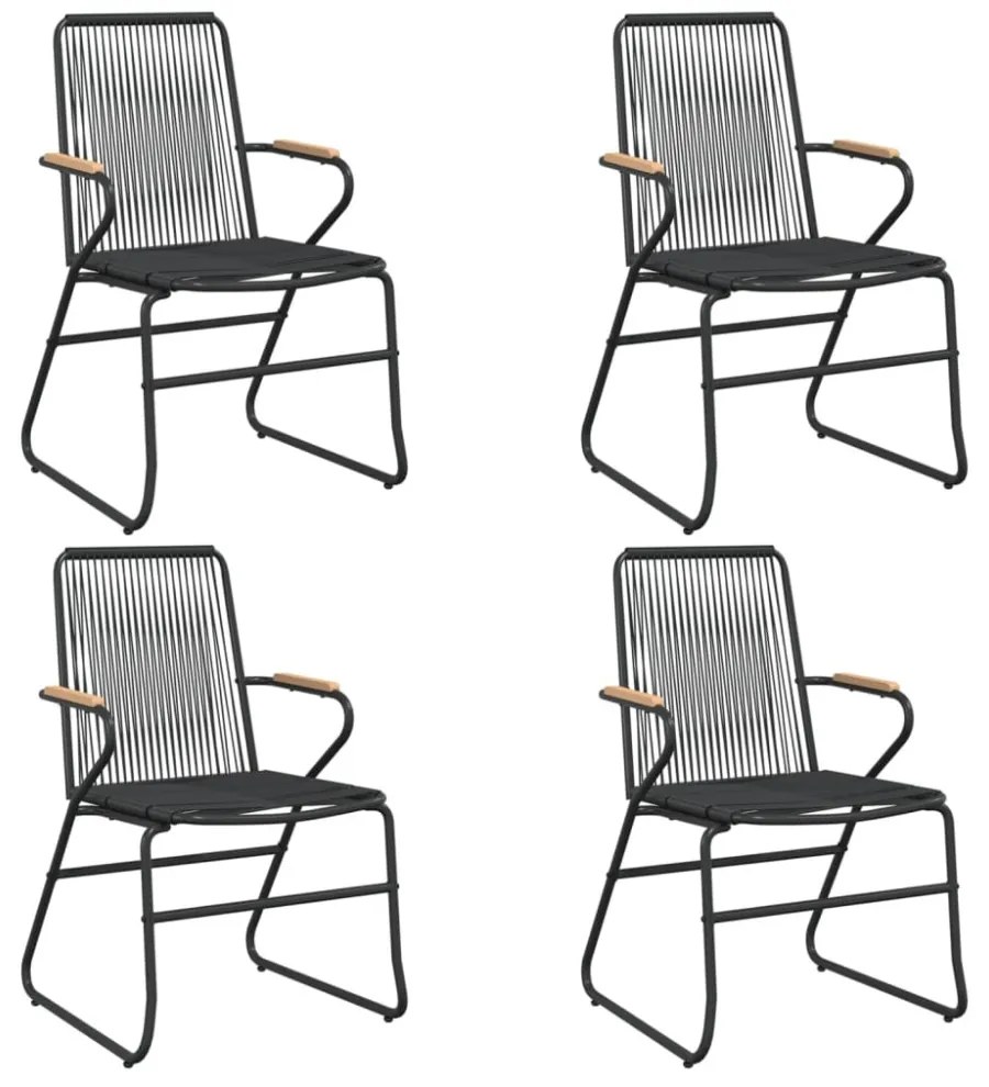 4 db fekete PVC rattan kerti szék 58 x 59 x 85,5 cm