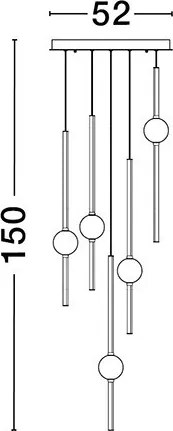 NOVALUCE 9695258 ACROBAT Többágú Függesztett Lámpa LED IP20
