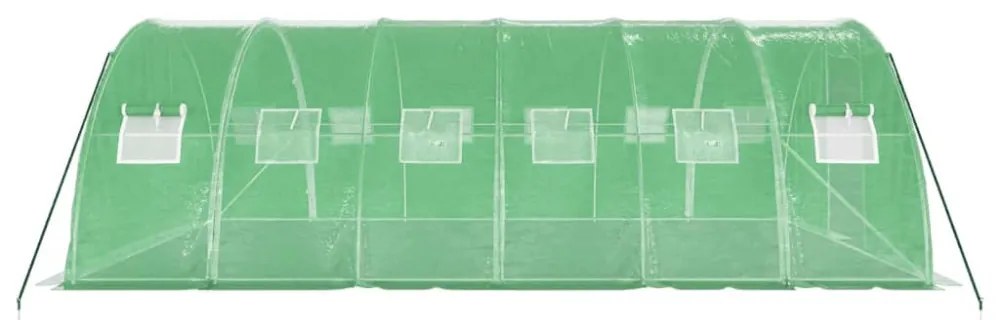 zöld acélvázas melegház 24 m² 6 x 4 x 2 m