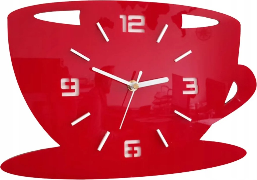 Falióra Csésze Mintás Akril Csésze Piros Kerek Kvarc