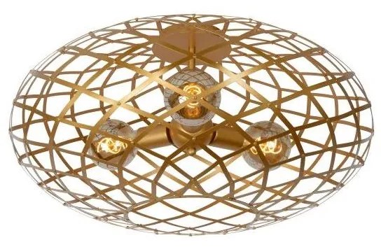 Lucide 21117/65/02 - Mennyezeti lámpa WOLFRAM 3xE27/60W/230V arany