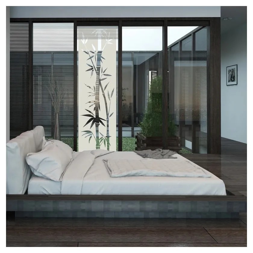 Bamboo vízálló zuhanyajtó matrica, 195 x 55 cm - Ambiance