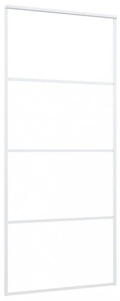 fehér matt ESG üveg és alumínium tolóajtó 90x205 cm