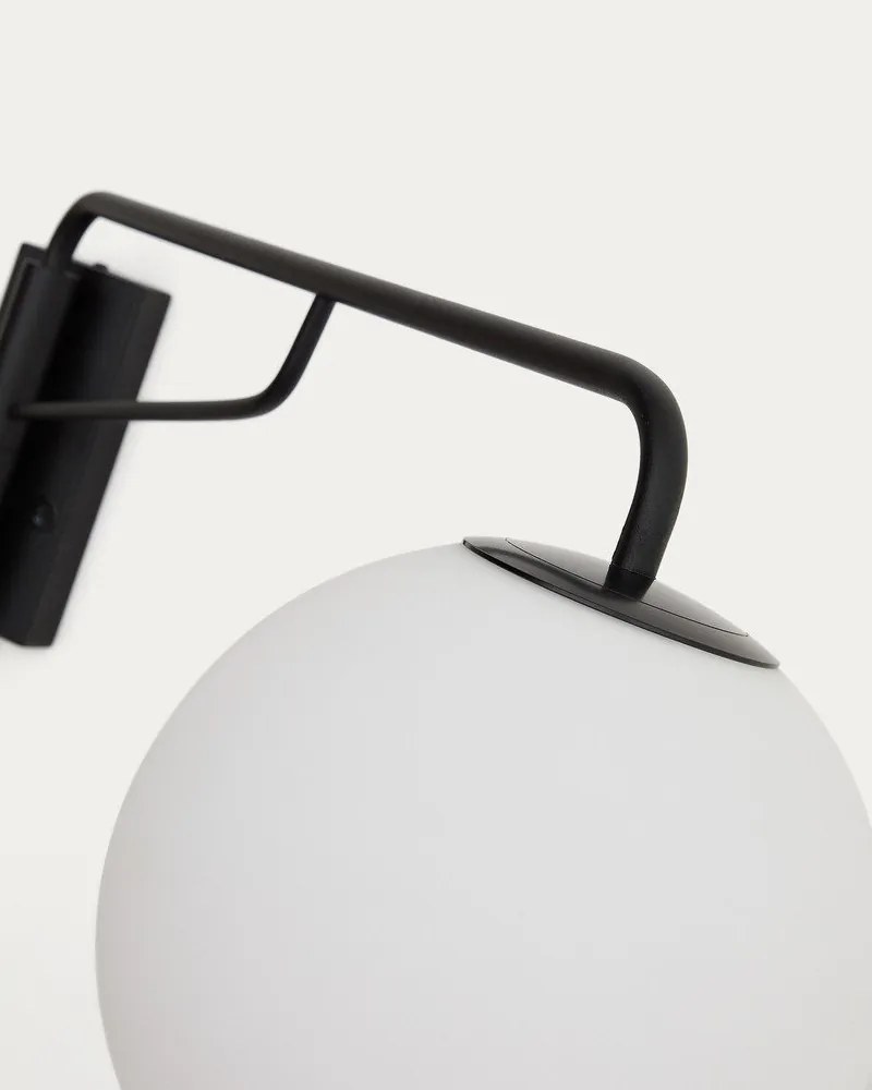 Fehér-fekete fali lámpa ø 20 cm Eilo – Kave Home