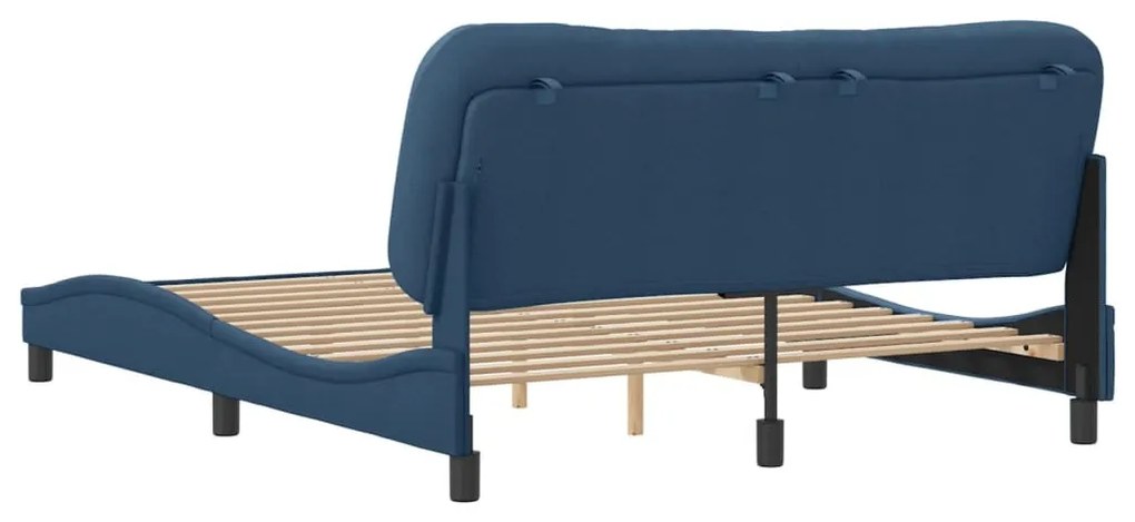 kék szövet ágykeret matrac nélkül Hvar 160 x 200 cm