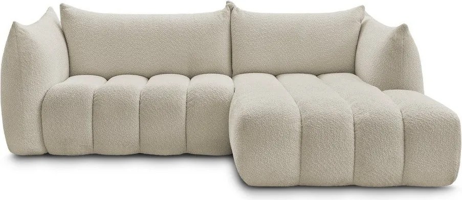 Bézs buklé sarokkanapé (jobb oldali-heverő résszel) Azra – Bobochic Paris