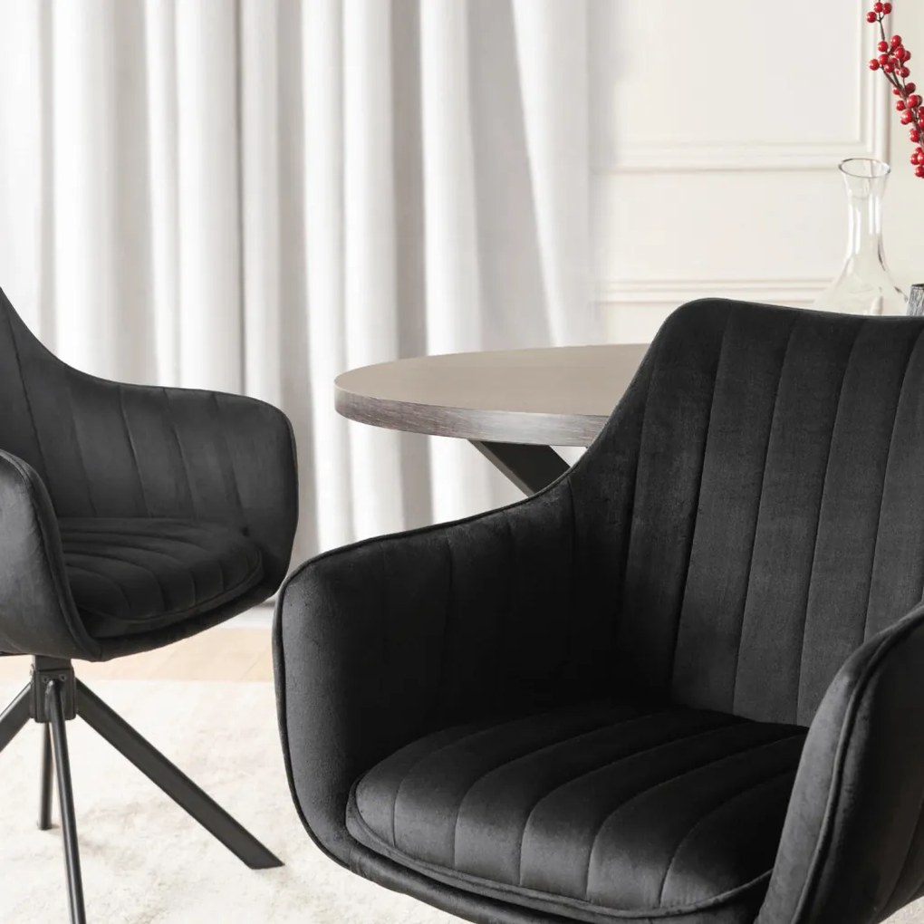 Forgó Étkezőszék Fekete Színben. MUMBAI