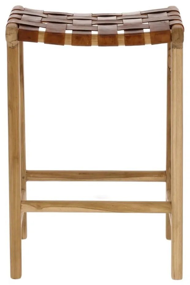 Natúr színű bőrutánzat bárszék (ülésmagasság 67 cm) Calixta – Kave Home