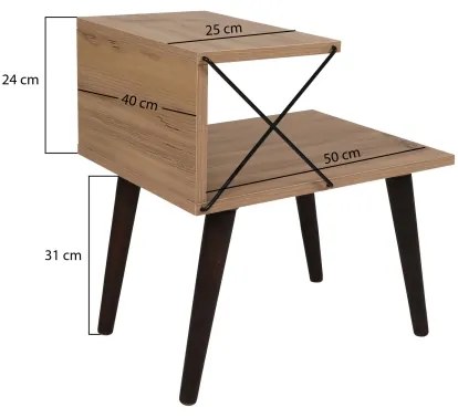 Éjjeli szekrényke CROSS 55x50 cm barna