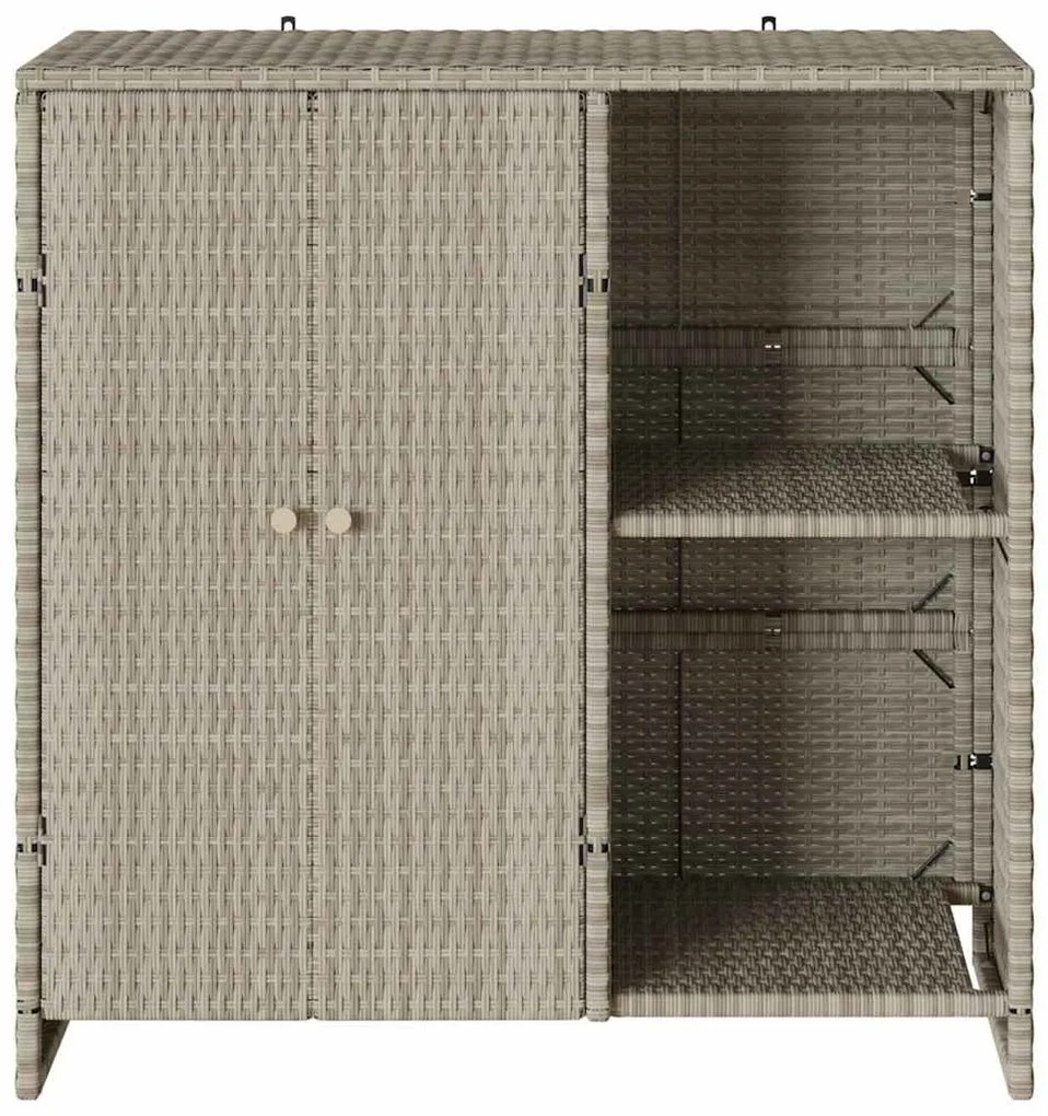 Tárolószekrény tárolóval Világosszürke 100 x 36 x 102 cm Rattan