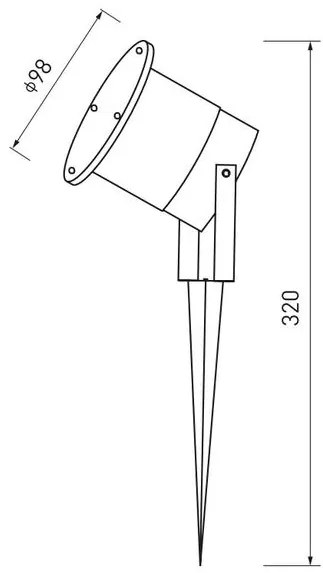 Lámpa Kerti lámpatest DIEGO, GU10, MAX. 35W, IP65, AC220-240V, 50/60Hz, aluminium, fekete