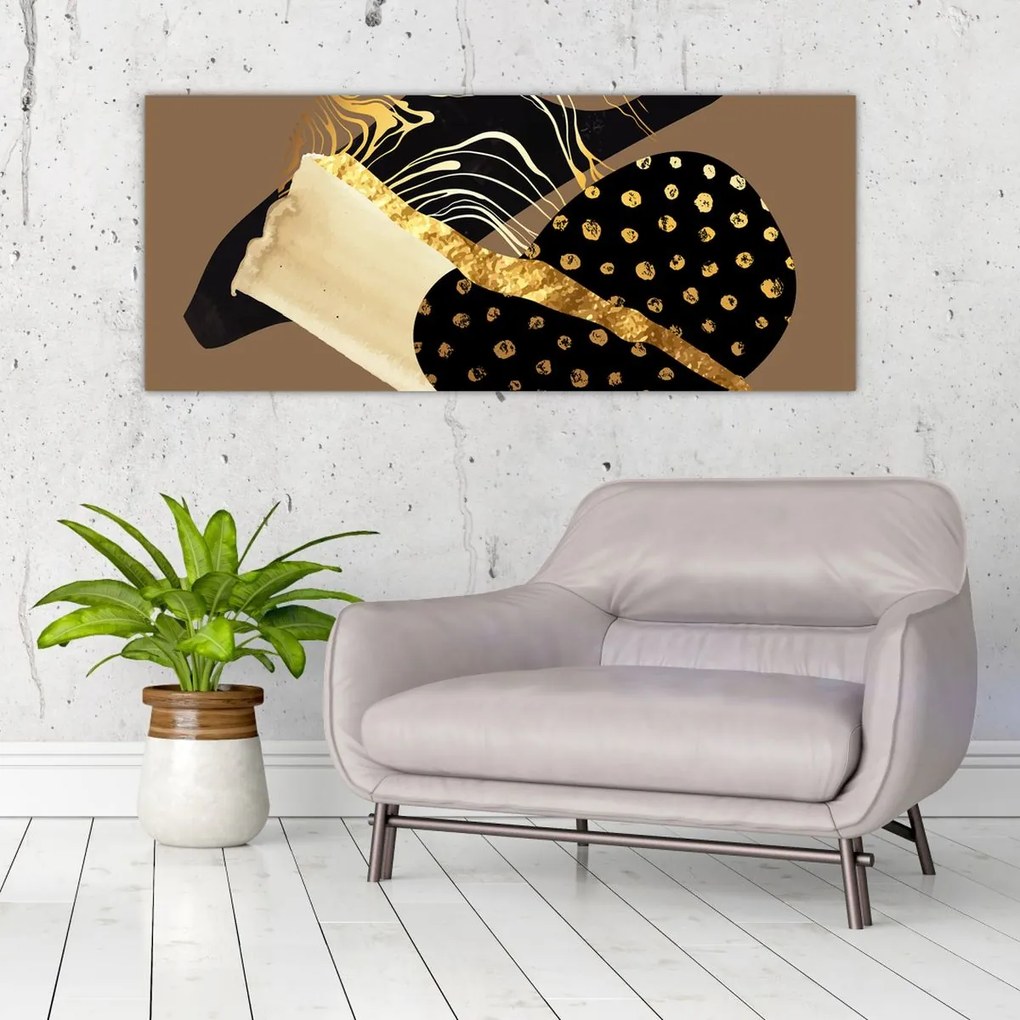 Kép - Absztrakció aranybarna N⁰1 (120x50 cm)