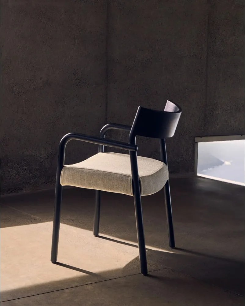 Fekete-bézs étkezőszék Falconera – Kave Home