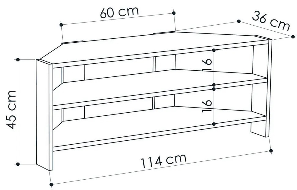TV asztal Thales Corner Oak