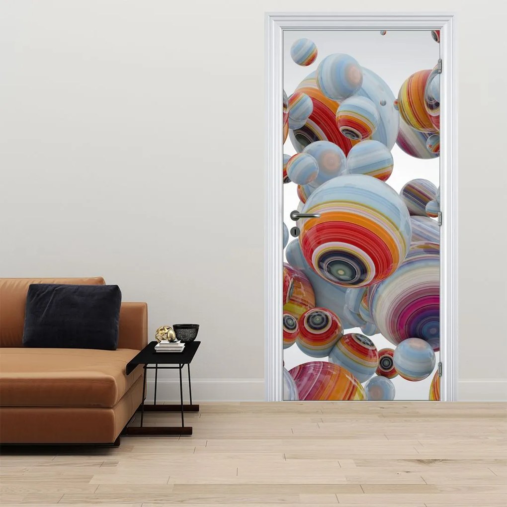 Fotótapéta ajtóra - Festett golyók (95x205cm)