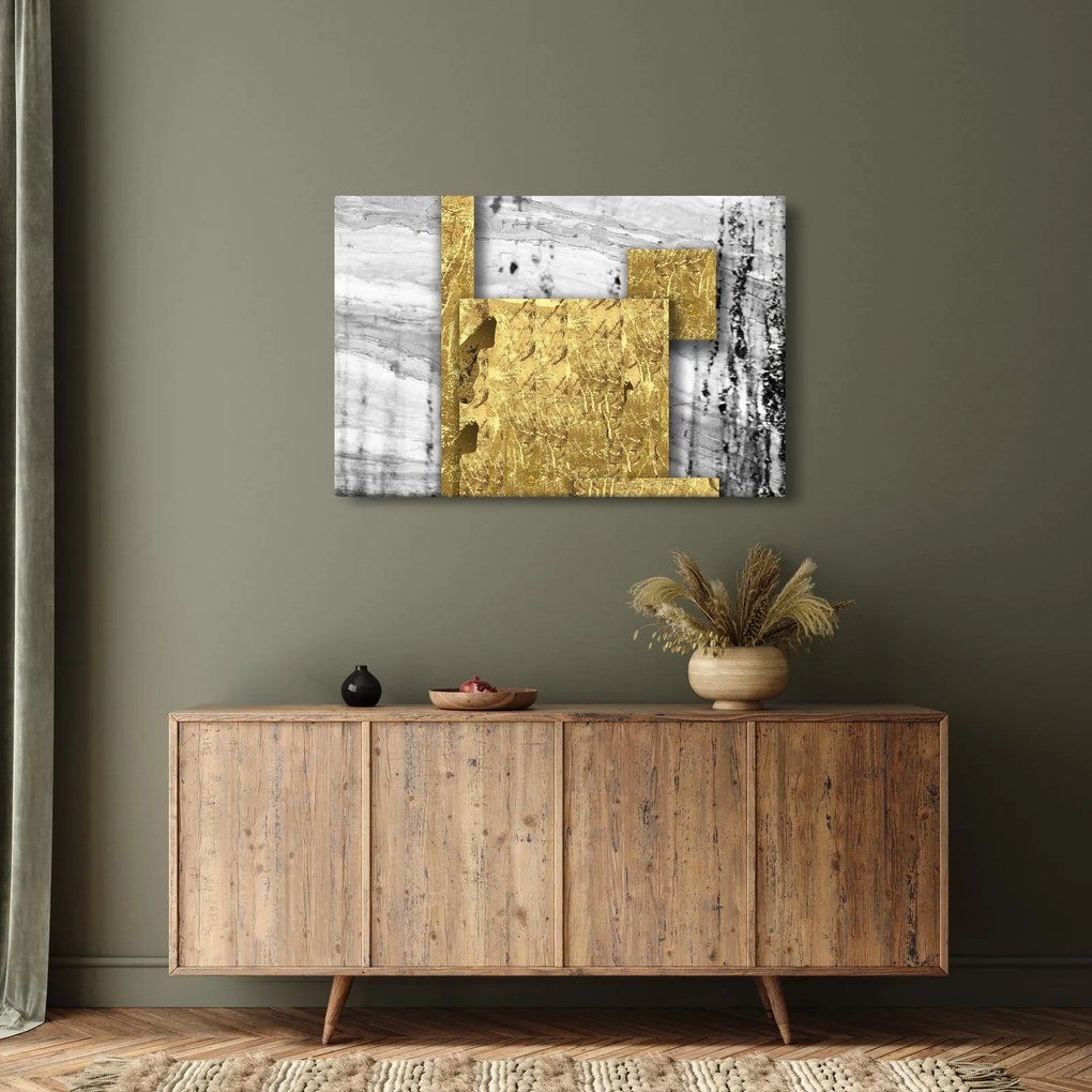 Kép - Arany négyzetek N⁰1 (90x60 cm)