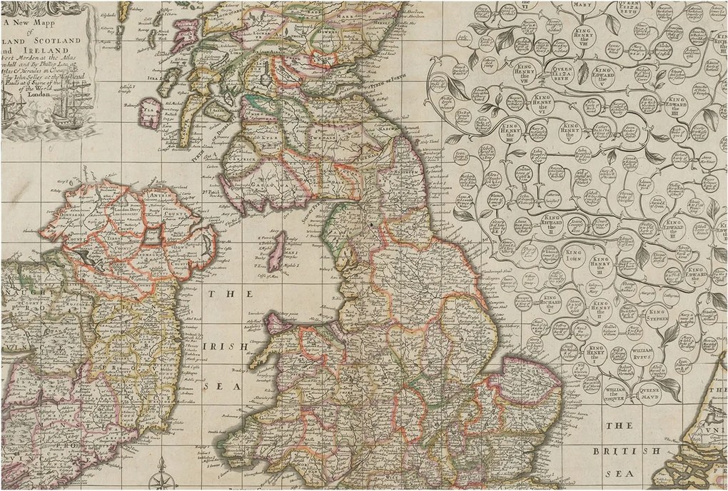 Fotótapéta Flizelin Dekoratív Hálószoba Antik térkép 104x70 Ragasztó