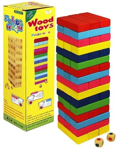 Wood Toys Jenga fatorony, színes