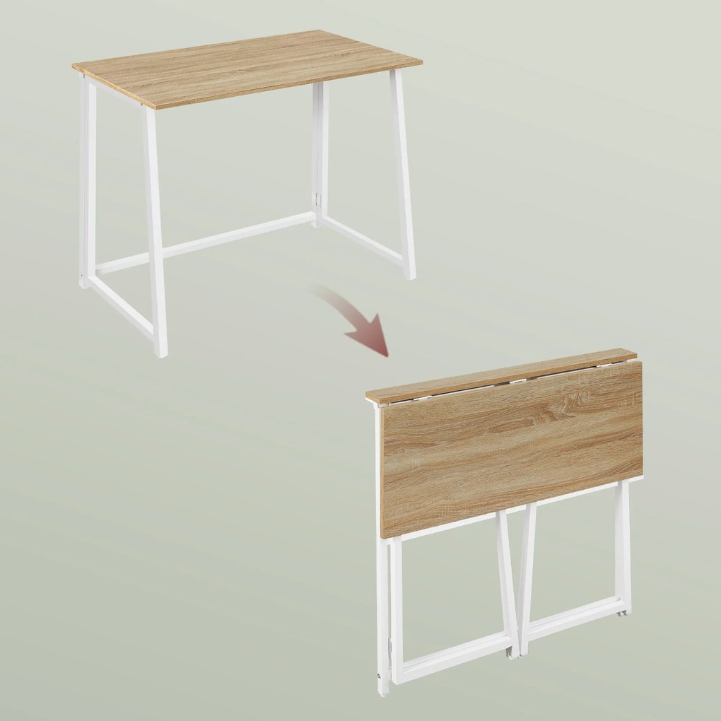 Dolgozószobai szett – összecsukható íróasztal ZARIMO 80×40 cm fehér + irodai szék AVOLA VELVET kék