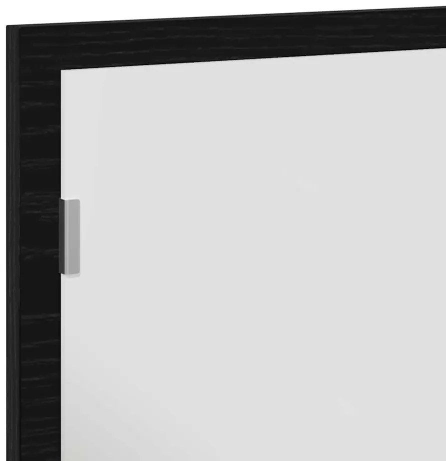 fekete tölgy fürdőszoba tükör LED világítással 60x8,5x37 cm