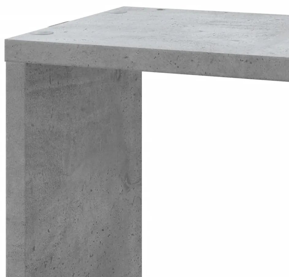 betonszürke szerelt fa fali sarokpolc 45 x 45 x 147 cm