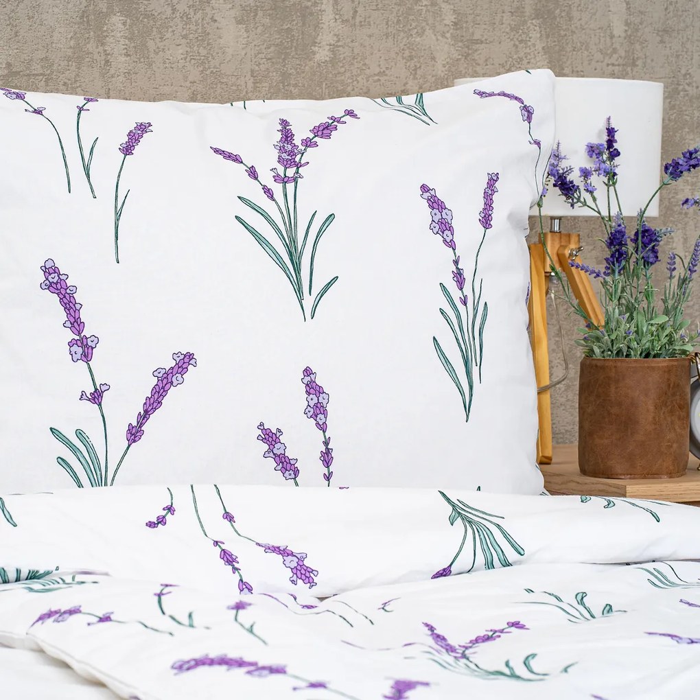 4Home Lavender pamut ágyneműhuzat, 140 x 200 cm, 70 x 90 cm, 140 x 200 cm, 70 x 90 cm