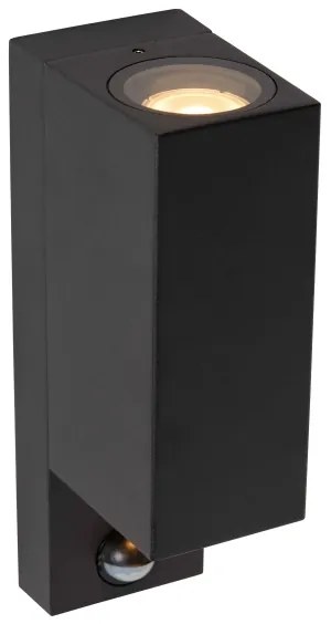 Lucide 69802/02/30 -Kültéri érzékelős lámpa ZARO 2xGU10/7W/230V IP65 fekete