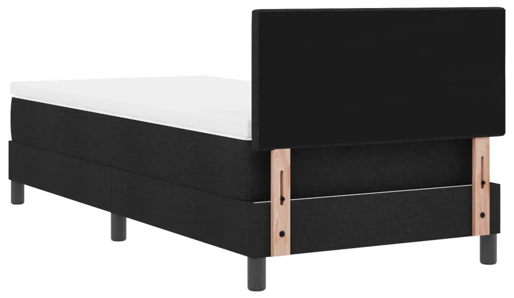 Boxspring Ágy Matrac Karral & LED Fekete 100x200 cm Szövet