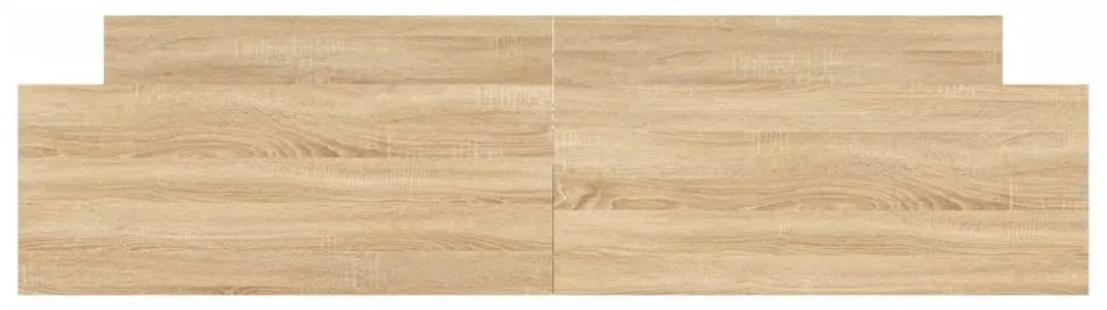 sonoma tölgy színű ágykeret fej- és lábtámlával 180 x 200 cm