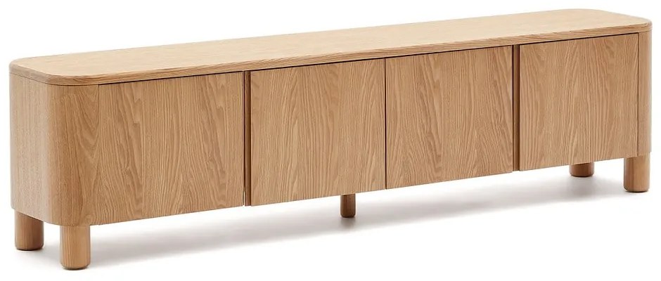 Natúr színű TV-állvány kőrisfa dekorral 200x52x40 cm Salaya – Kave Home