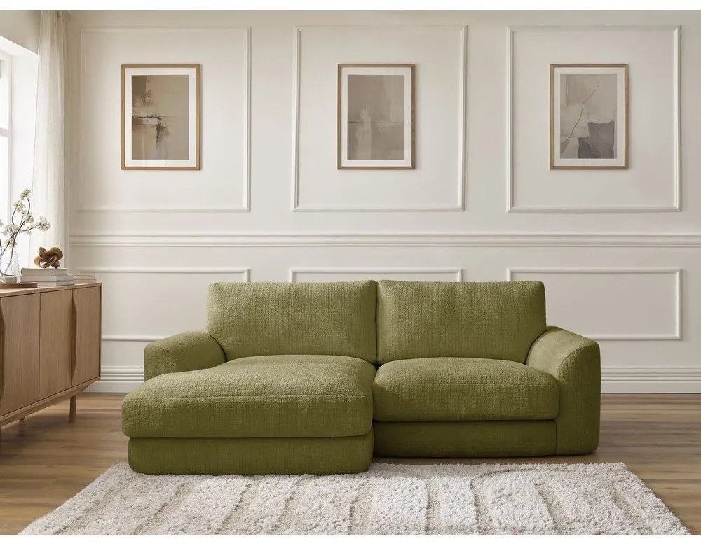 Khaki zsenília sarokkanapé (bal oldali-heverő résszel) Leonore – Bobochic Paris