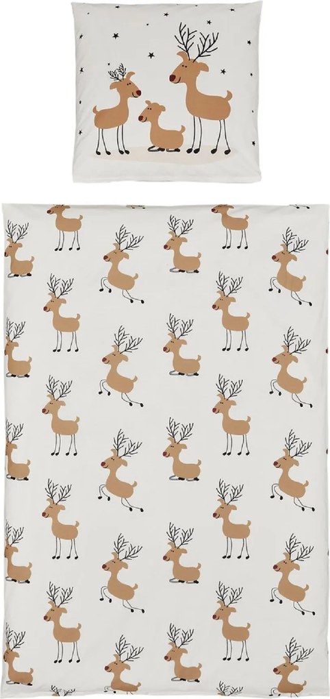 Renforcé pamut ágynemű TIMBA DEER fehér Ágyneműhuzat mérete: 80 x 80 cm | 135 x 200 cm