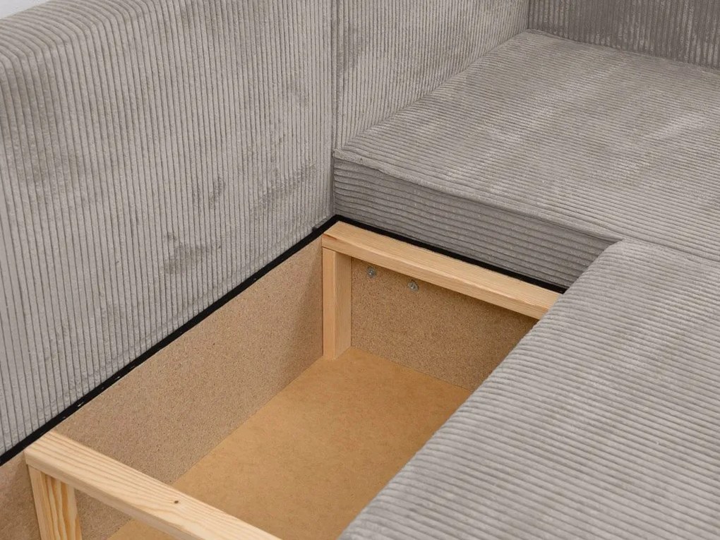 AKCIÓ Bézs U alakú ülőgarnitúra SMART COSARO 295x140 cm II. minőség