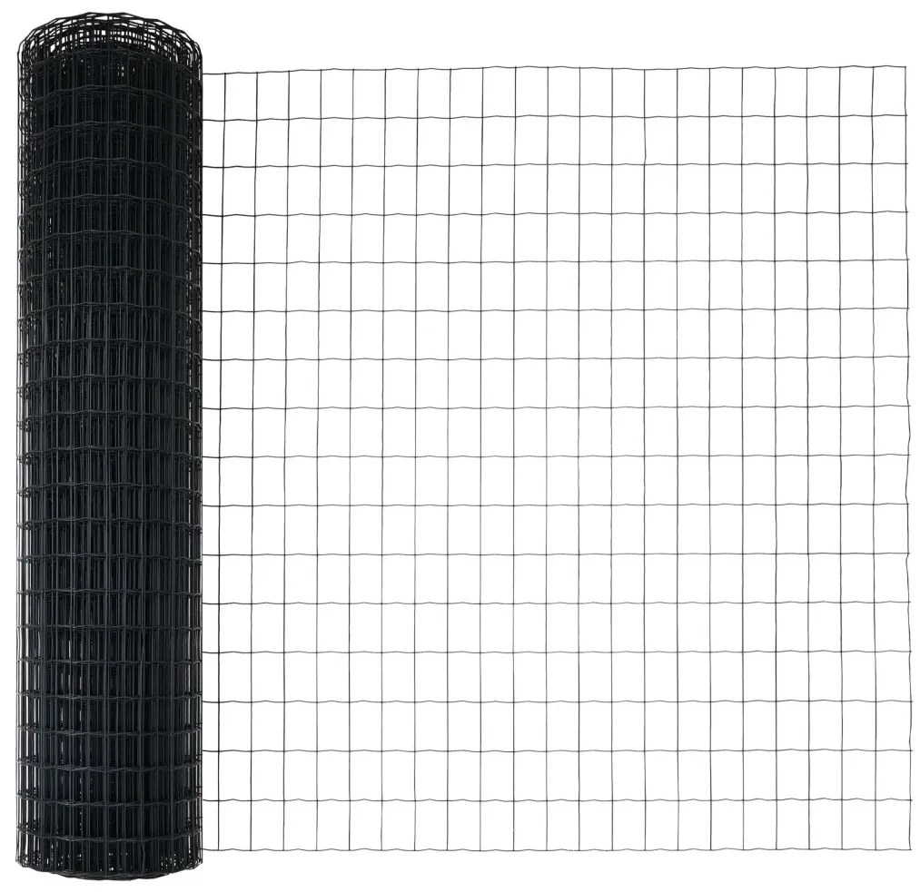 Kert Kerítés Készlet 2 db-os Szürke Porszórt acél 25 x 1 m