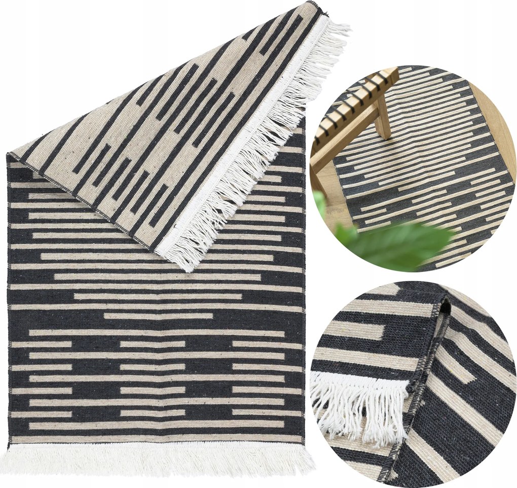 Kilim Szőnyeg Szőtt Boho Kétoldalas Mintás Futó Fringe-dzsel Divatos 50x80CM