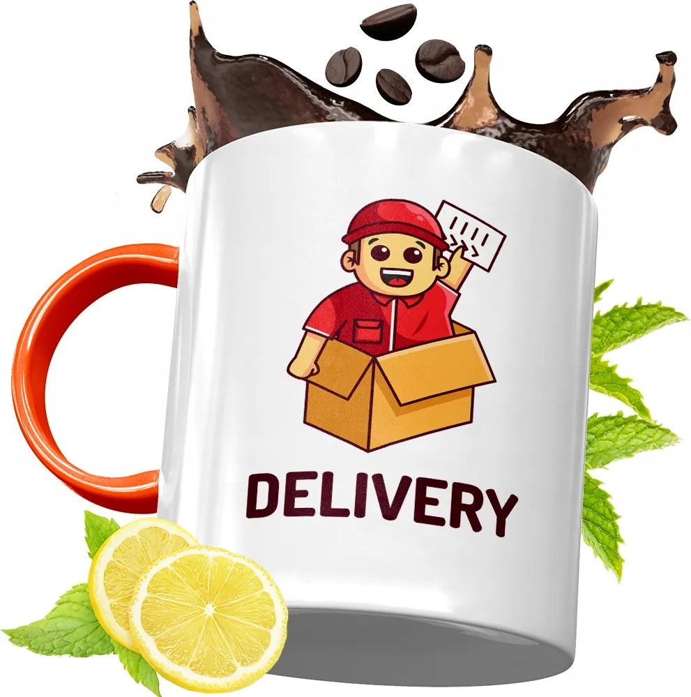 Narancssárga Bögre Futárnak Születésnapi Ajándék fényképes nyomtatással