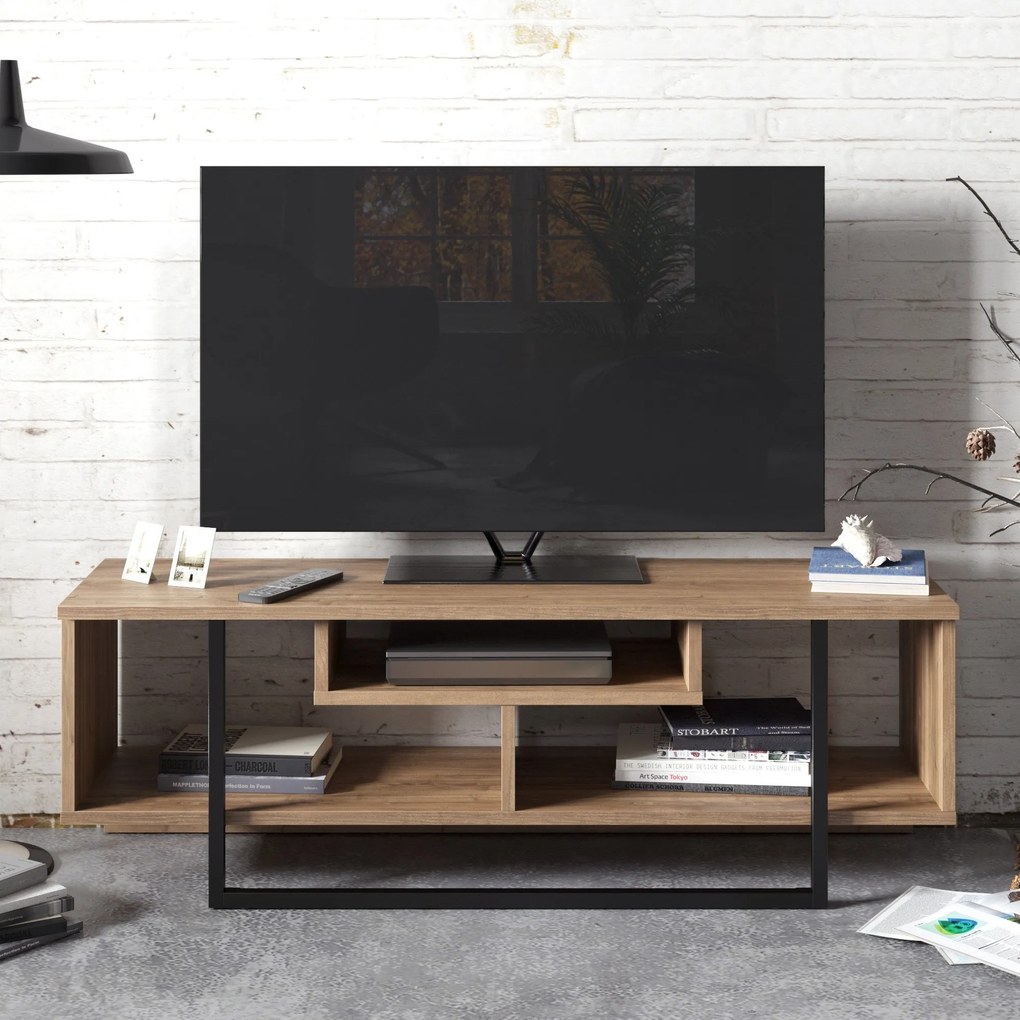 TV szekrény Asal (120) - Walnut, Black