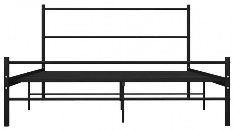 Fekete fém ágykeret 140 x 200 cm