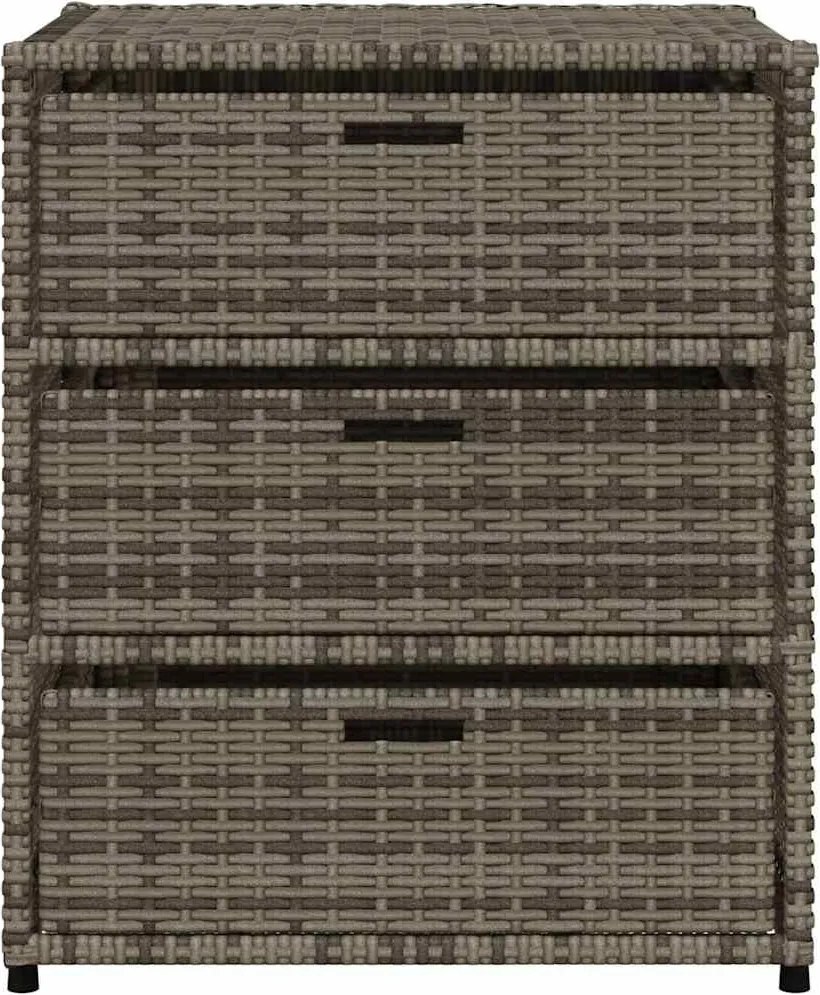vidaXL szürke polyrattan kerti tárolószekrény 55 x 59 x 69 cm