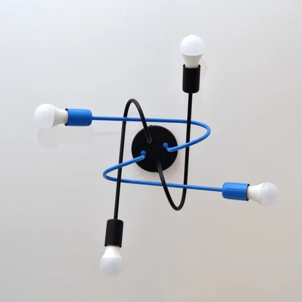 Felületre szerelhető csillár OXFORD 4xE27/15W/230V fekete/kék