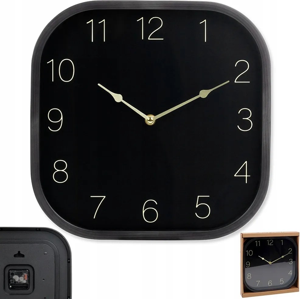 Falióra falra akasztható dekoratív divatos kerek Fekete Arany 30cm