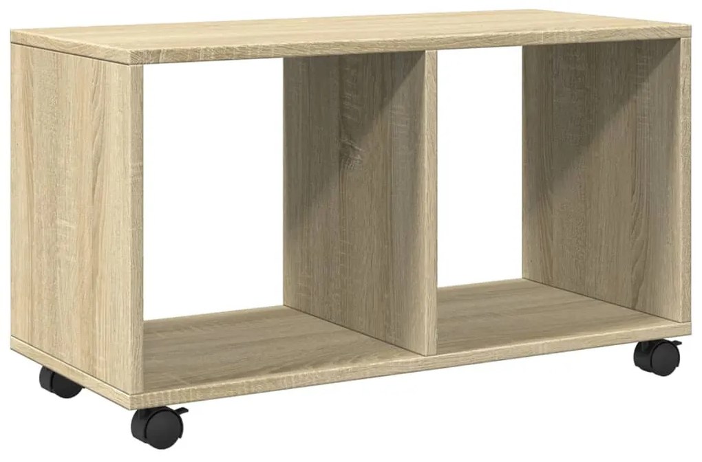 sonoma tölgy színű szerelt fa görgős szekrény 72 x 33 x 42,5 cm