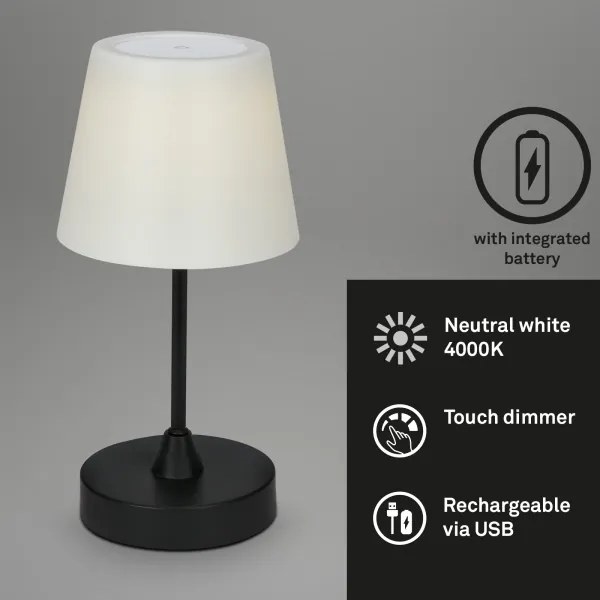 Brilo - LED kültéri tölthető dimmelhető lámpa LED/3W/5V IP44 2000 mAh