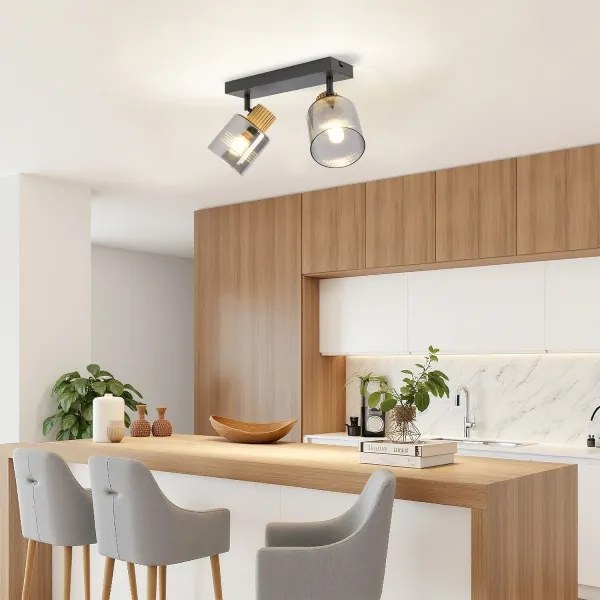 Brilagi - HYGGE 2xE14/15W/230V spotlámpa fekete/füstszínű