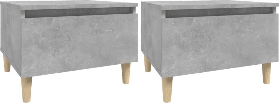 vidaXL 2 db betonszürke szerelt fa kisasztal 50x 46 x 35 cm