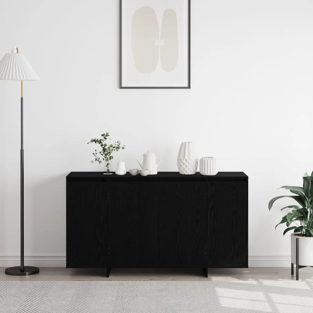 Fekete Tölgy Oldalszekrény Fekete tölgy Fa furnér 135 x 41 x 75 cm